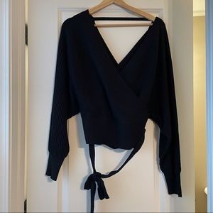 Ribbed Wrap Sweater